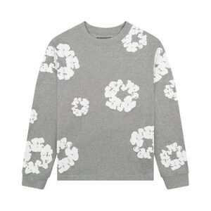 Denim Tears Cotton Wreath LS Tee Grey FW24 Size L NWT